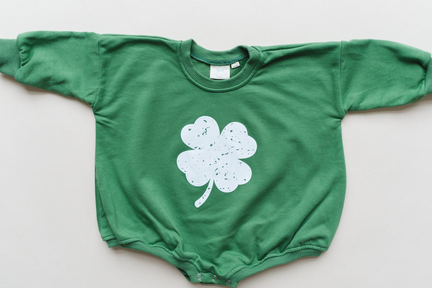 Distressed Shamrock Sweatshirt Romper - more colors