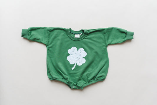 Distressed Shamrock Sweatshirt Romper - more colors