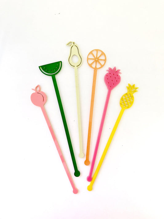 Cute Fruit Stir Stick Set