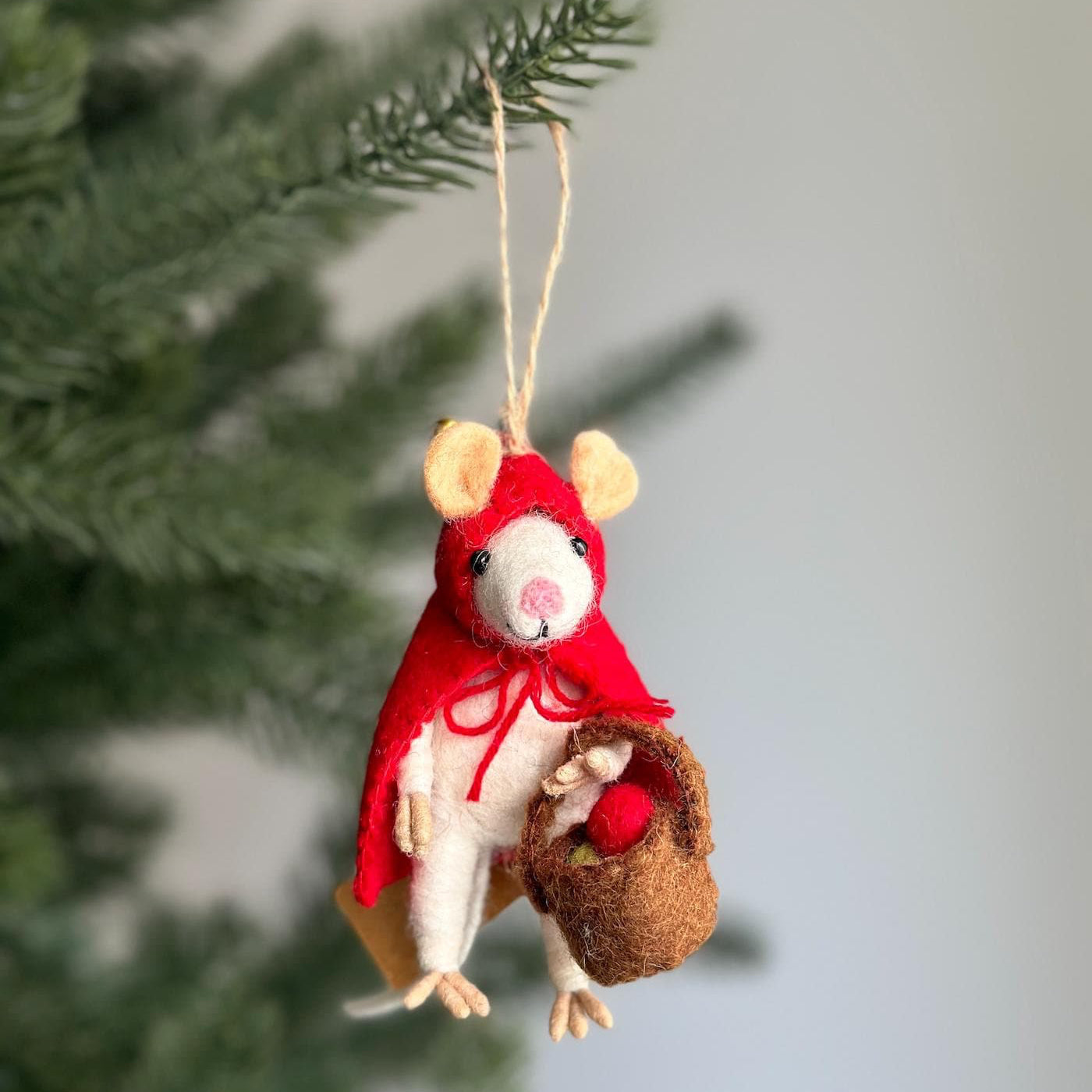 Little Red Mouse-ette Felt Ornament Ornament