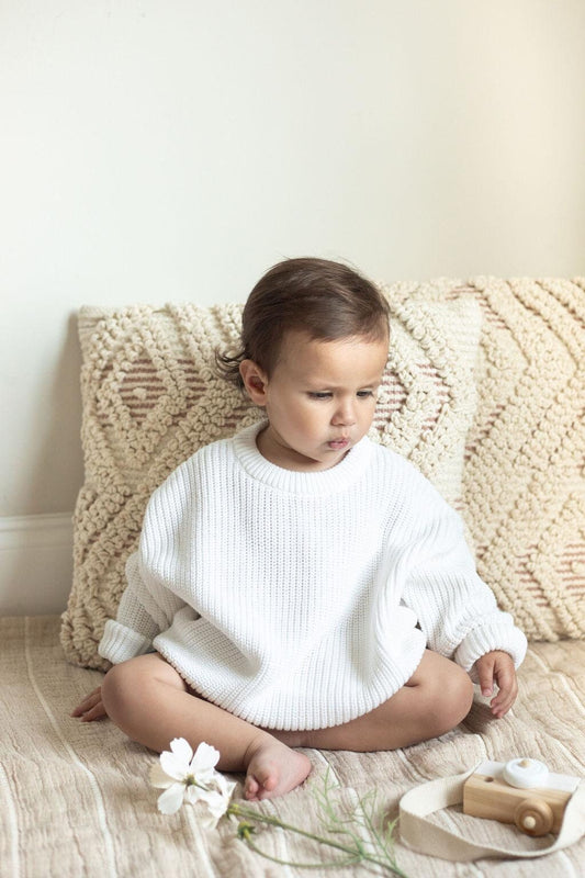 White Chunky Knitted sweater
