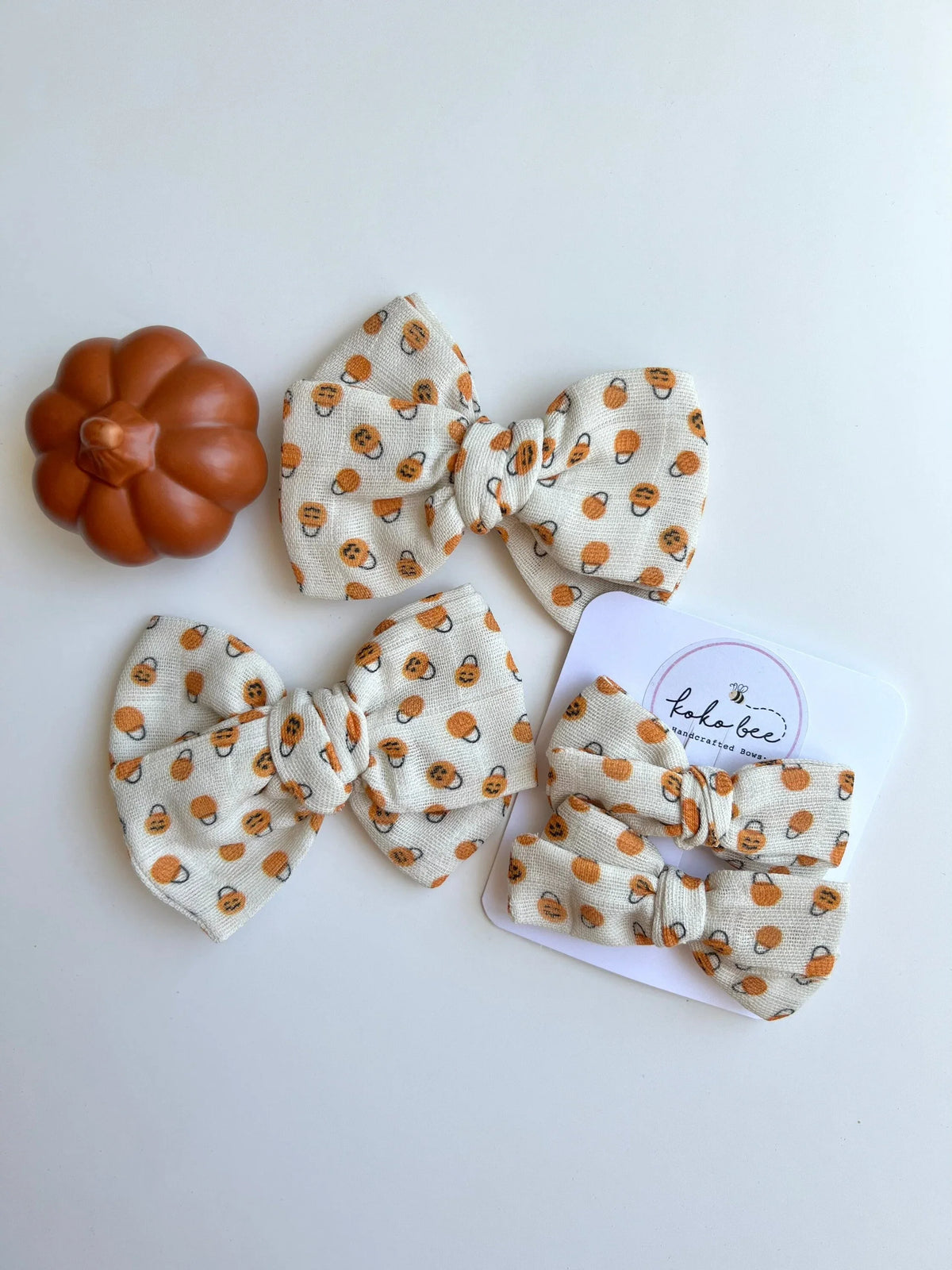 Tiny Pumpkins Gauze Bows