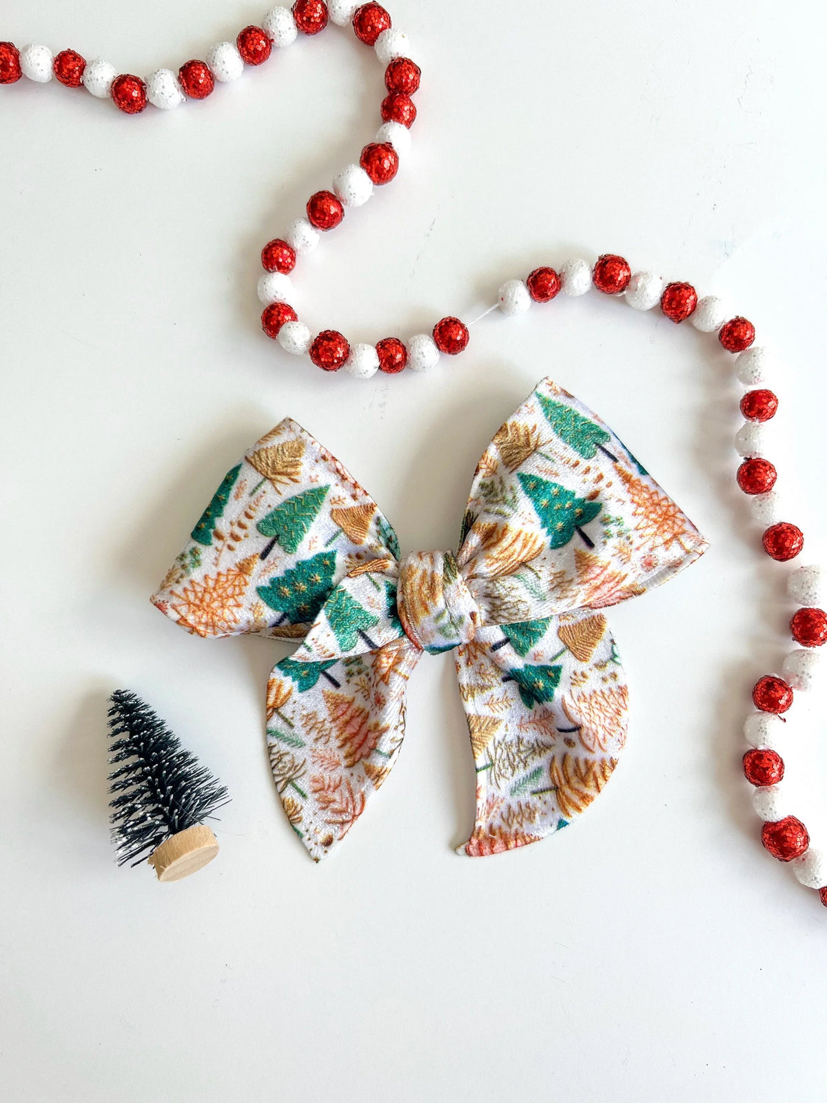Velvet Christmas Trees Bow