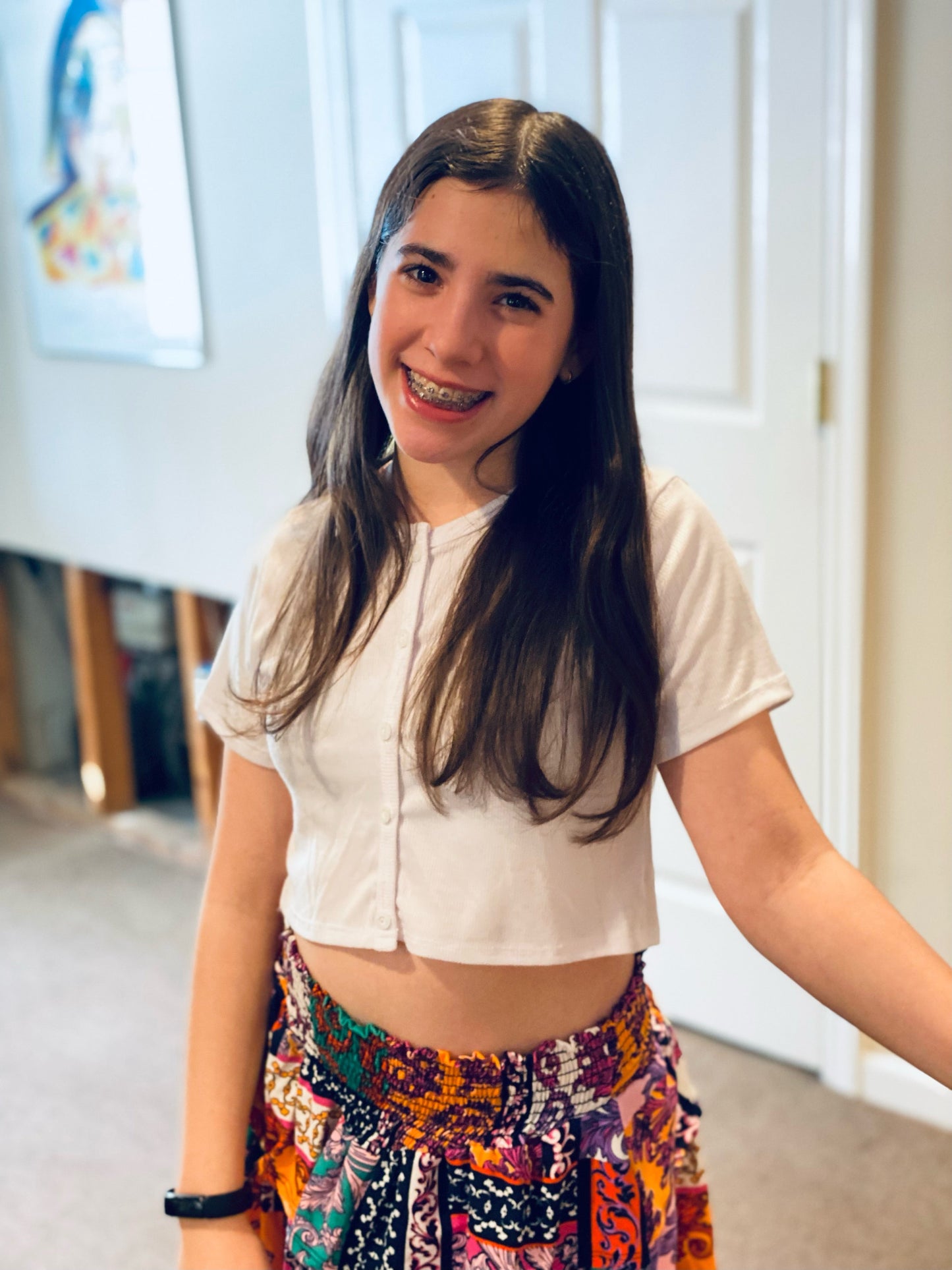 Tweenstyle - Patchwork Print Smocked Skirt