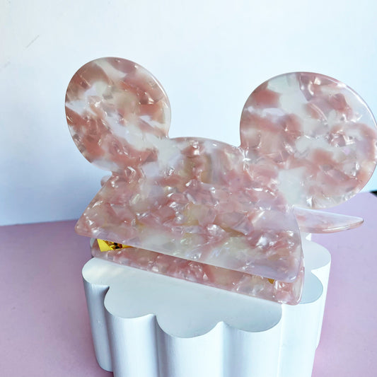 Mouse Head Pink LARGE Claw Clip