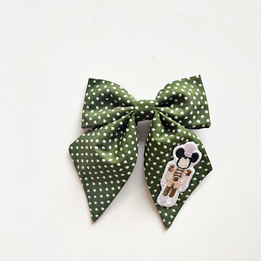 Mouse Toy Soldier Green Dot Reagan Bow