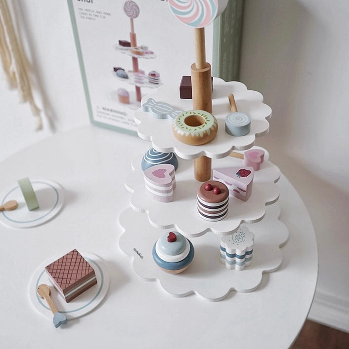 22-Piece Cake Pop Shop Wooden Pretend Dessert Bakery Play Set