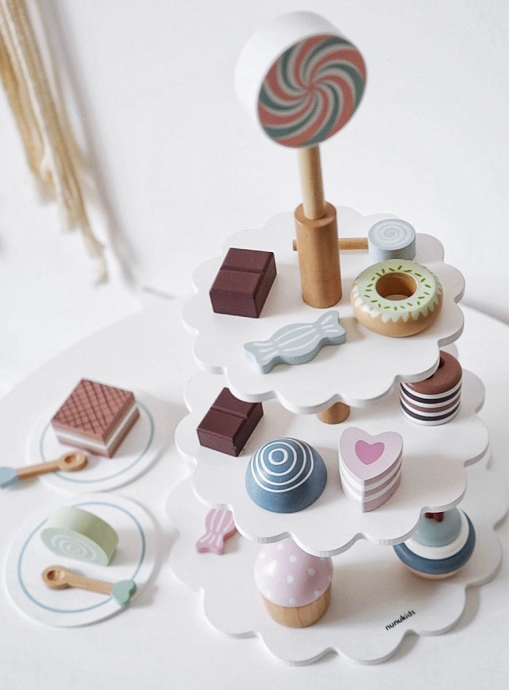 22-Piece Cake Pop Shop Wooden Pretend Dessert Bakery Play Set