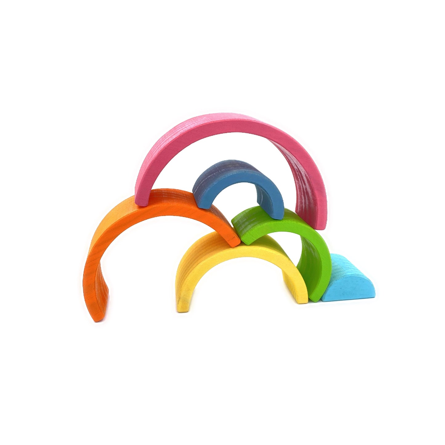 6 Pcs Small Rainbow Stacking Blocks in Pastel/Macaron Colors