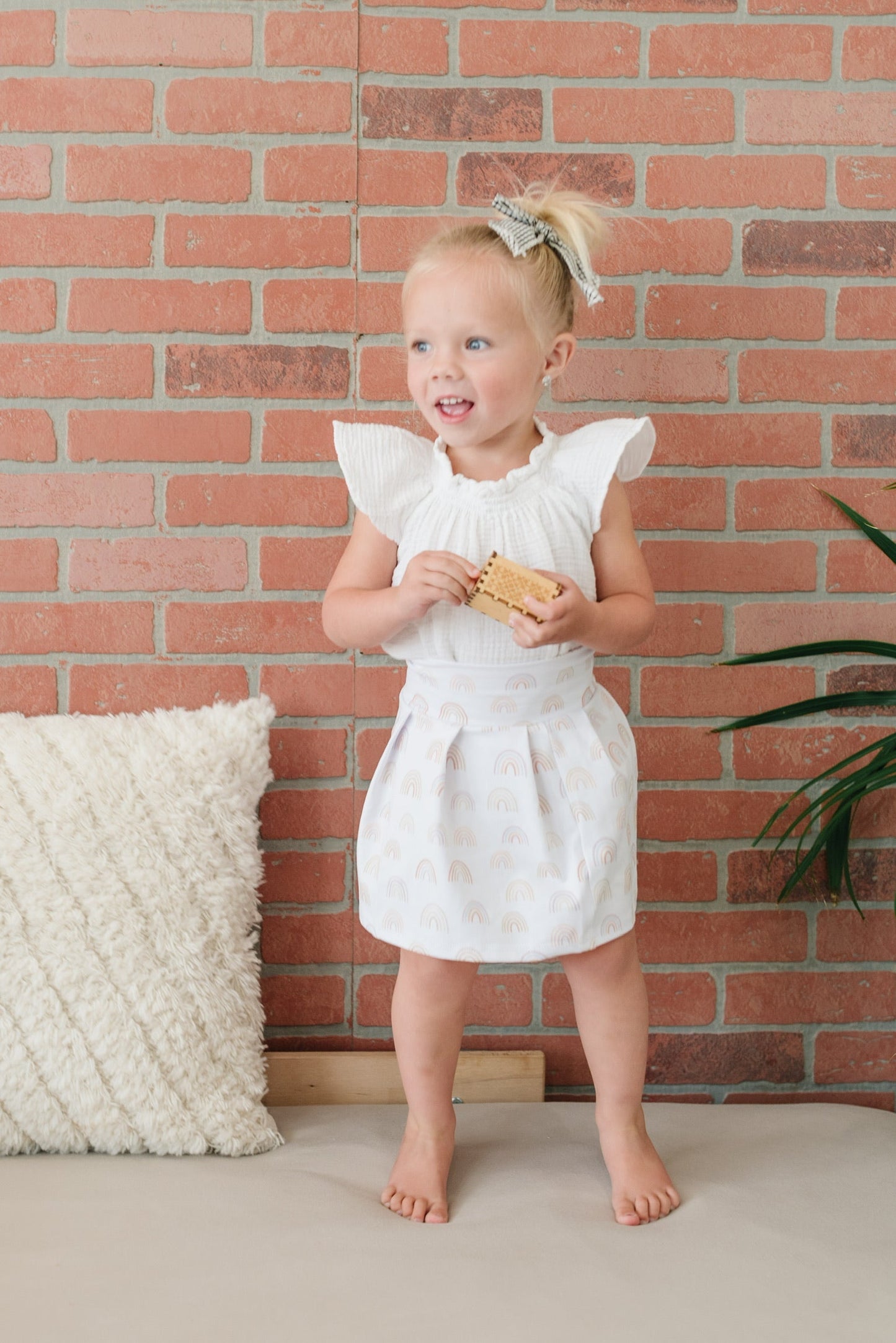 neutral rainbow skirt
