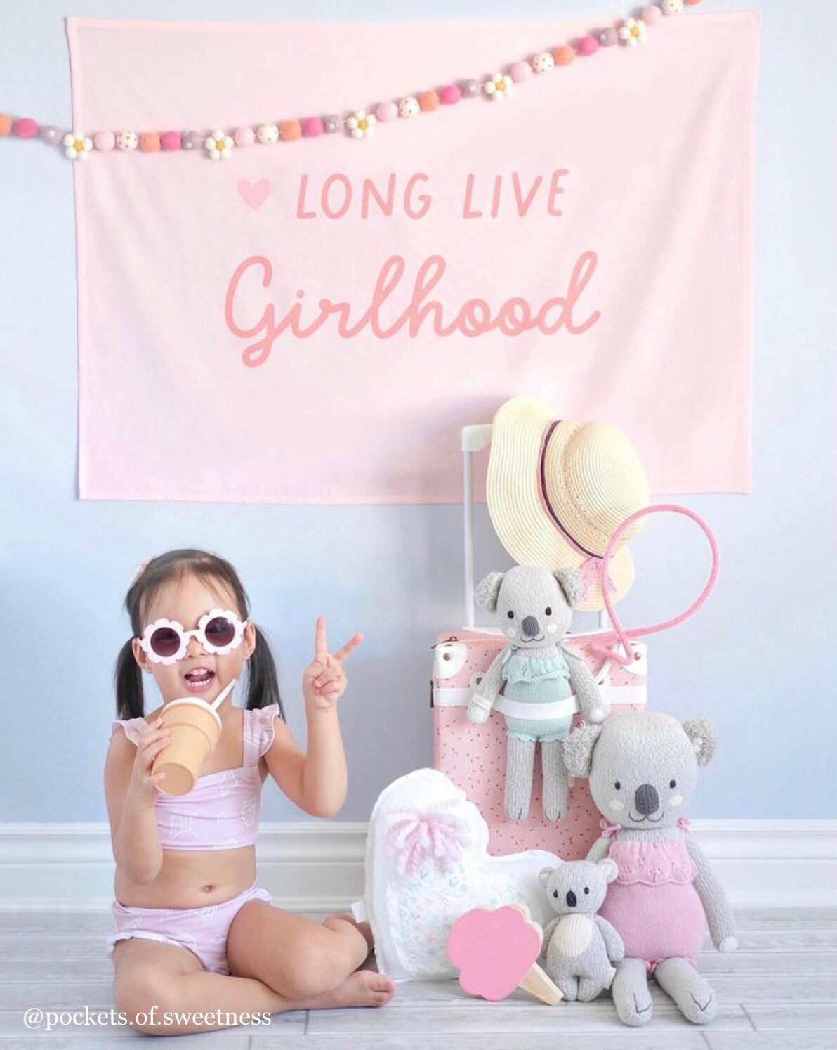 {Petal Pink} Heart Long Live Girlhood Banner
