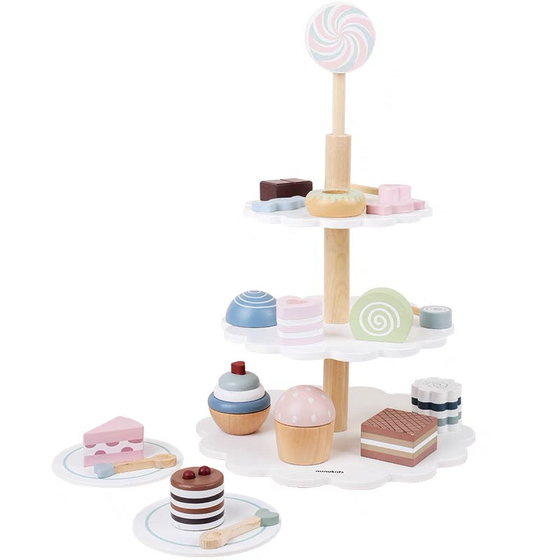 22-Piece Cake Pop Shop Wooden Pretend Dessert Bakery Play Set