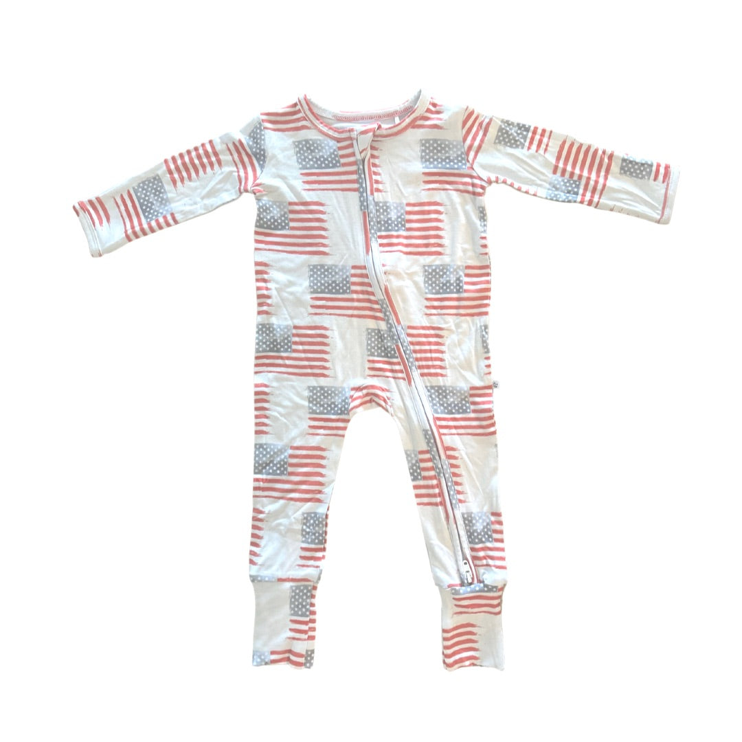 American Flag Convertible Foot Onesie