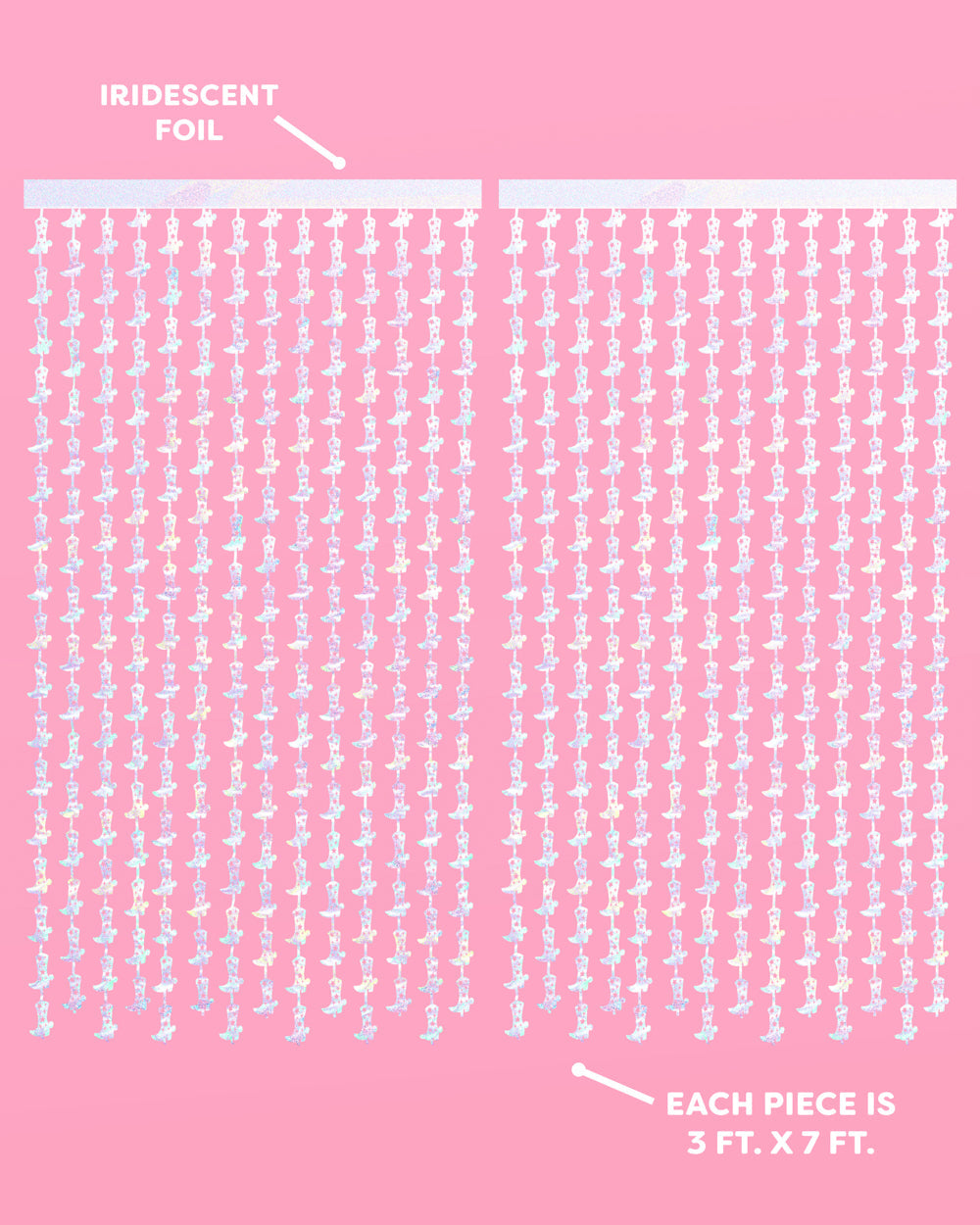 Hoedown Curtain - iridescent foil curtain
