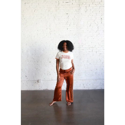 It Takes a Village Adult Retro Ringer Tee