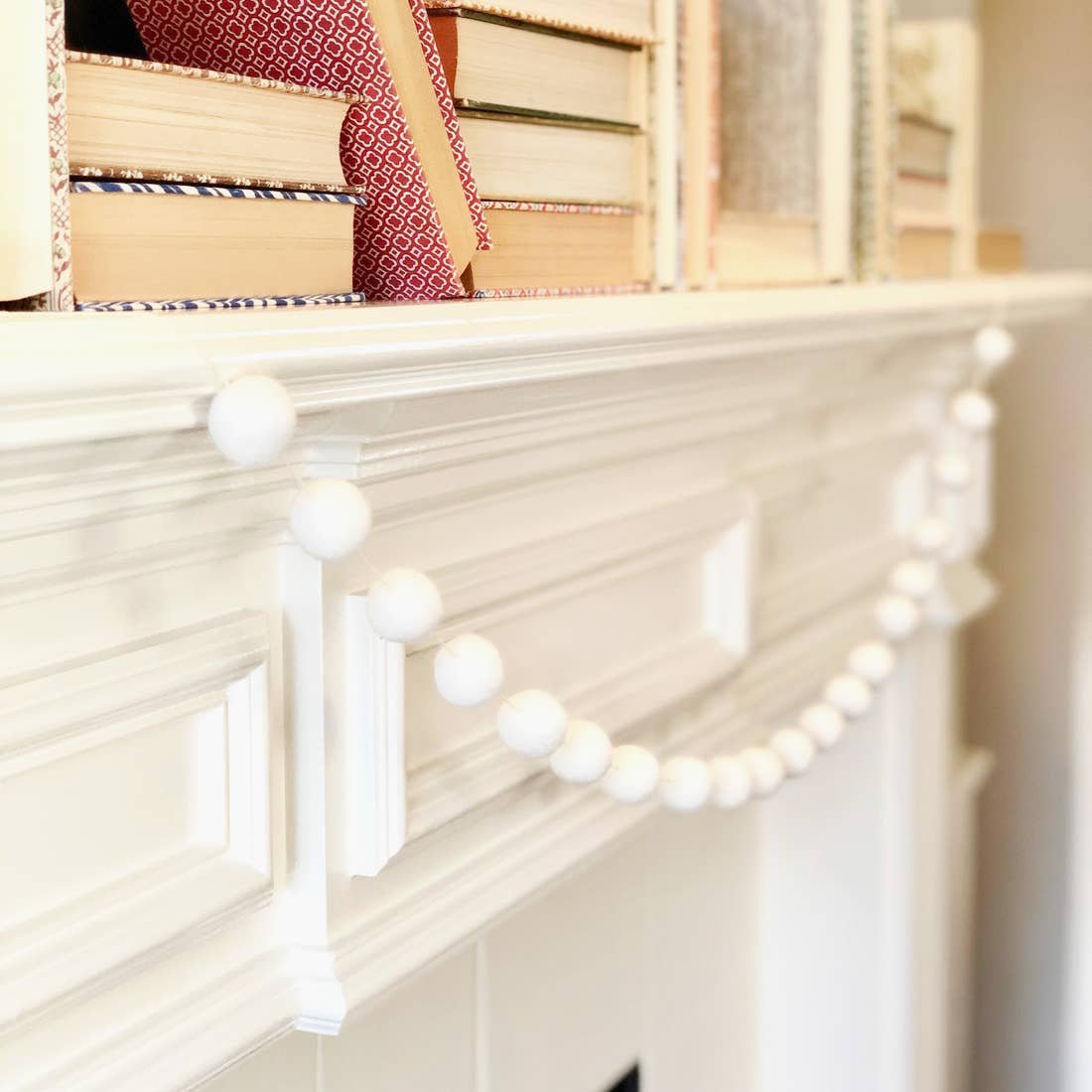 Ivory Wool Pom Pom Garland