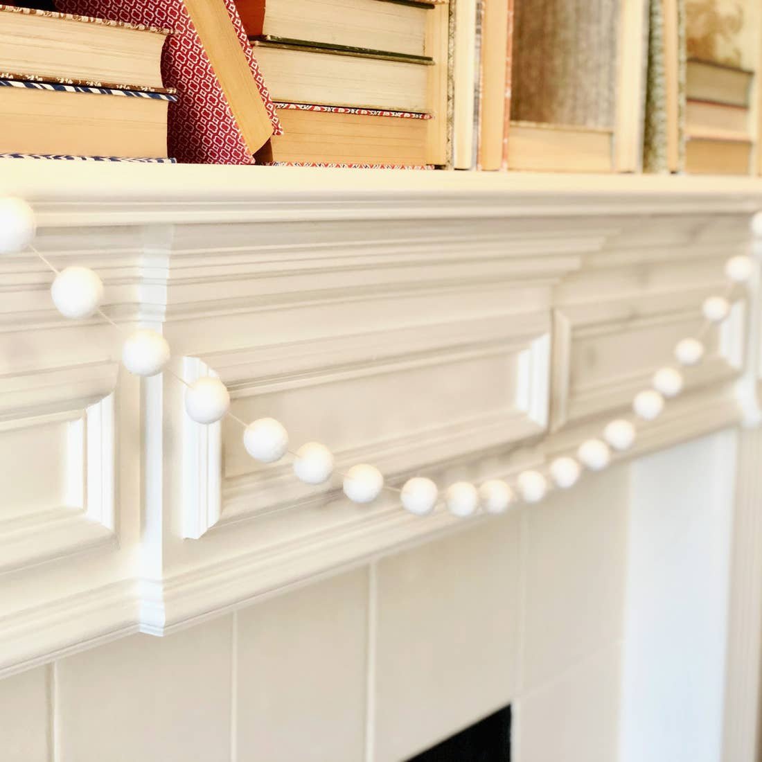 Ivory Wool Pom Pom Garland