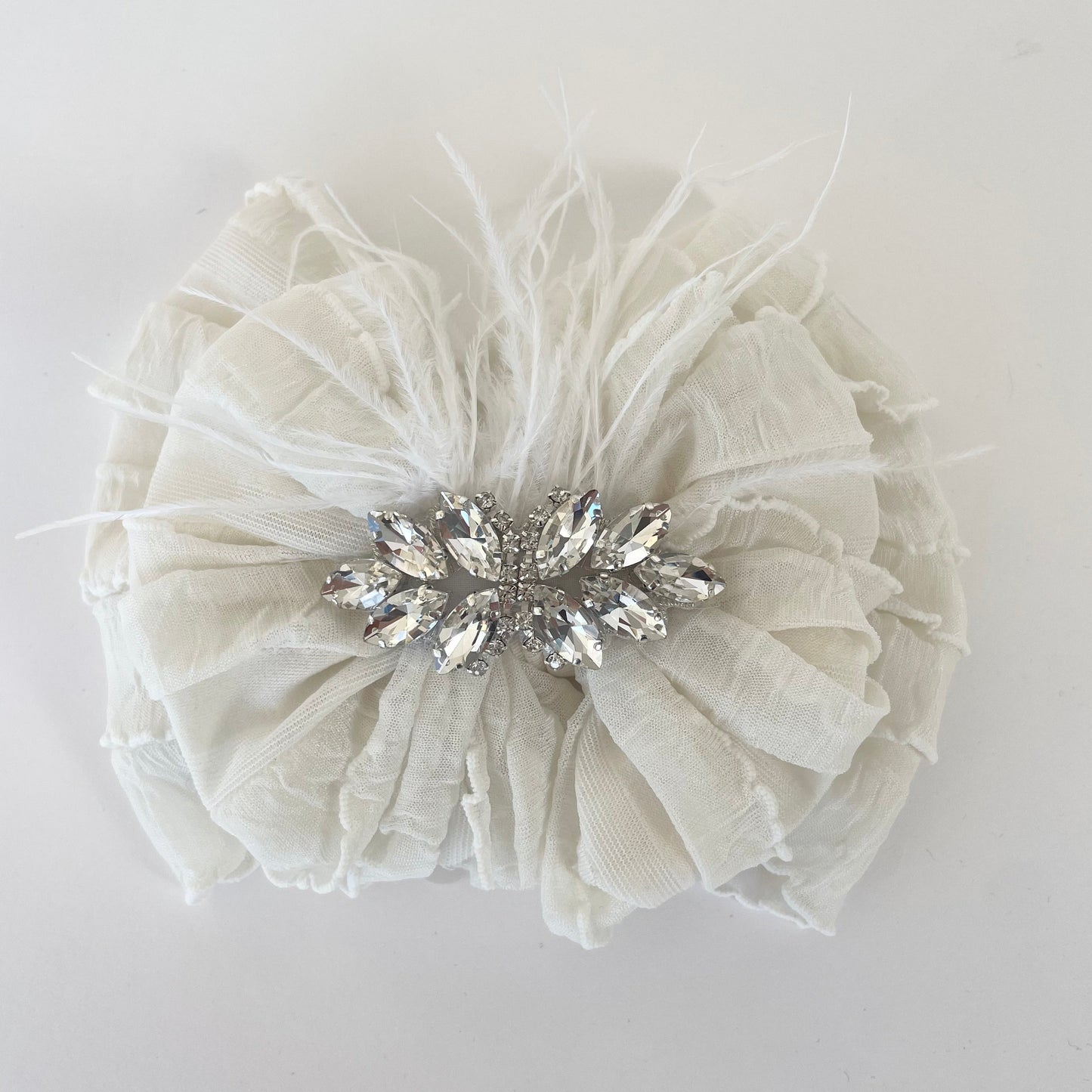 Fancy Feather Ruffled Headband