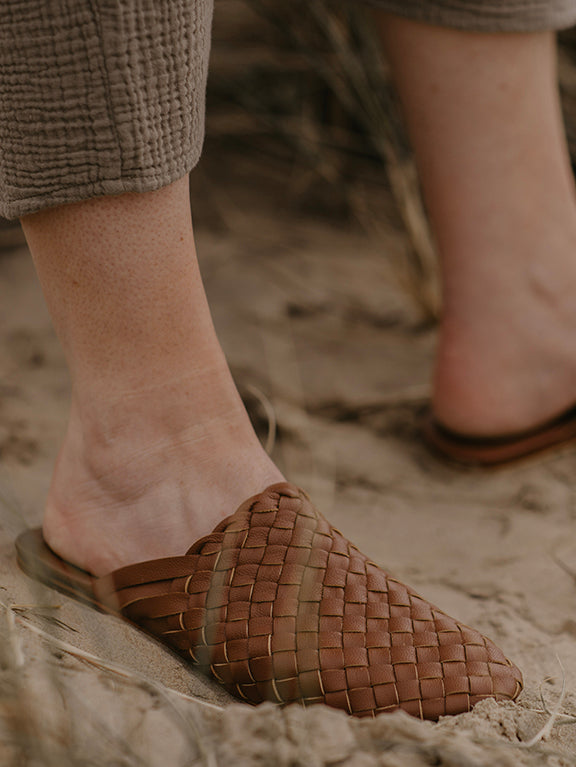 The Woven Mule - Women's - Tan