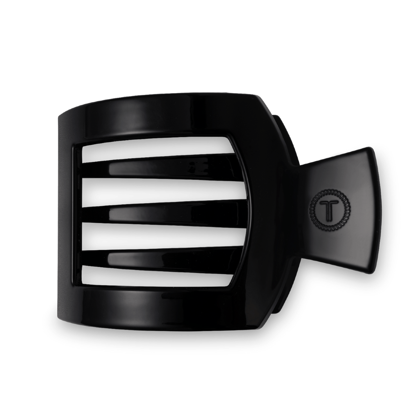 Jet Black Large Flat Square Hair Clip