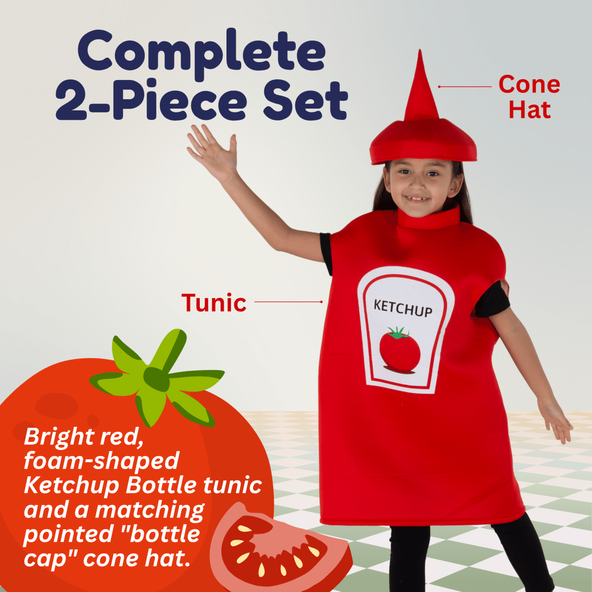 Ketchup Bottle Costume - Kids/Adults