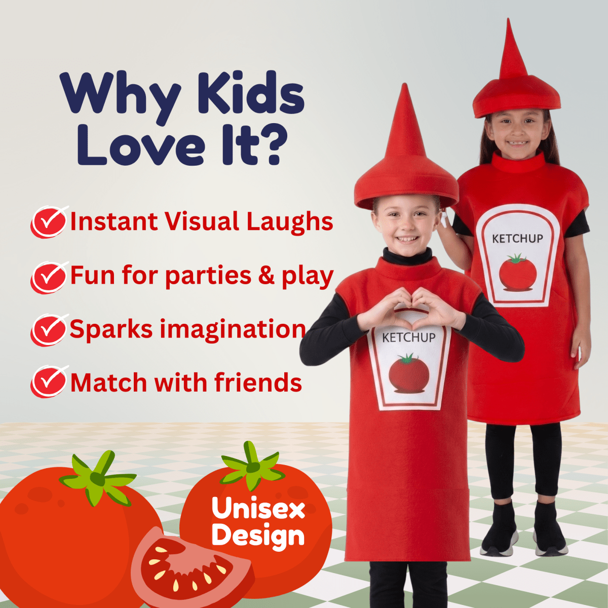 Ketchup Bottle Costume - Kids/Adults