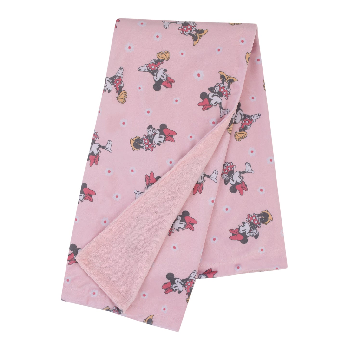 Minnie Mouse Hello Gorgeous Pink and White Deluxe Reversible Super Soft Baby Blanket