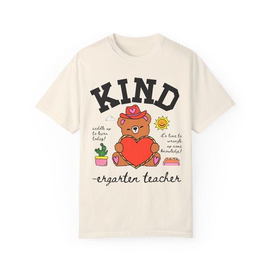 Kindergarten Teacher Tee Shirt with Western Bear