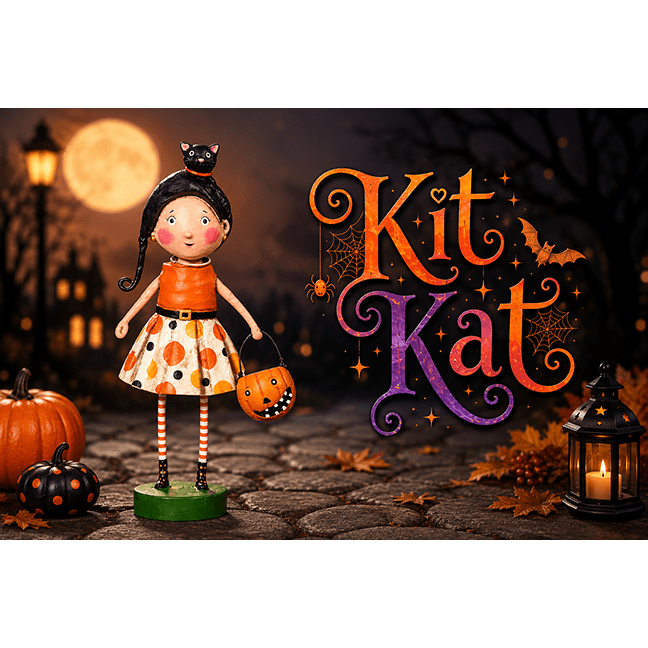 Kit Kat Halloween Figurine by Lori Mitchell SHIPS JUNE