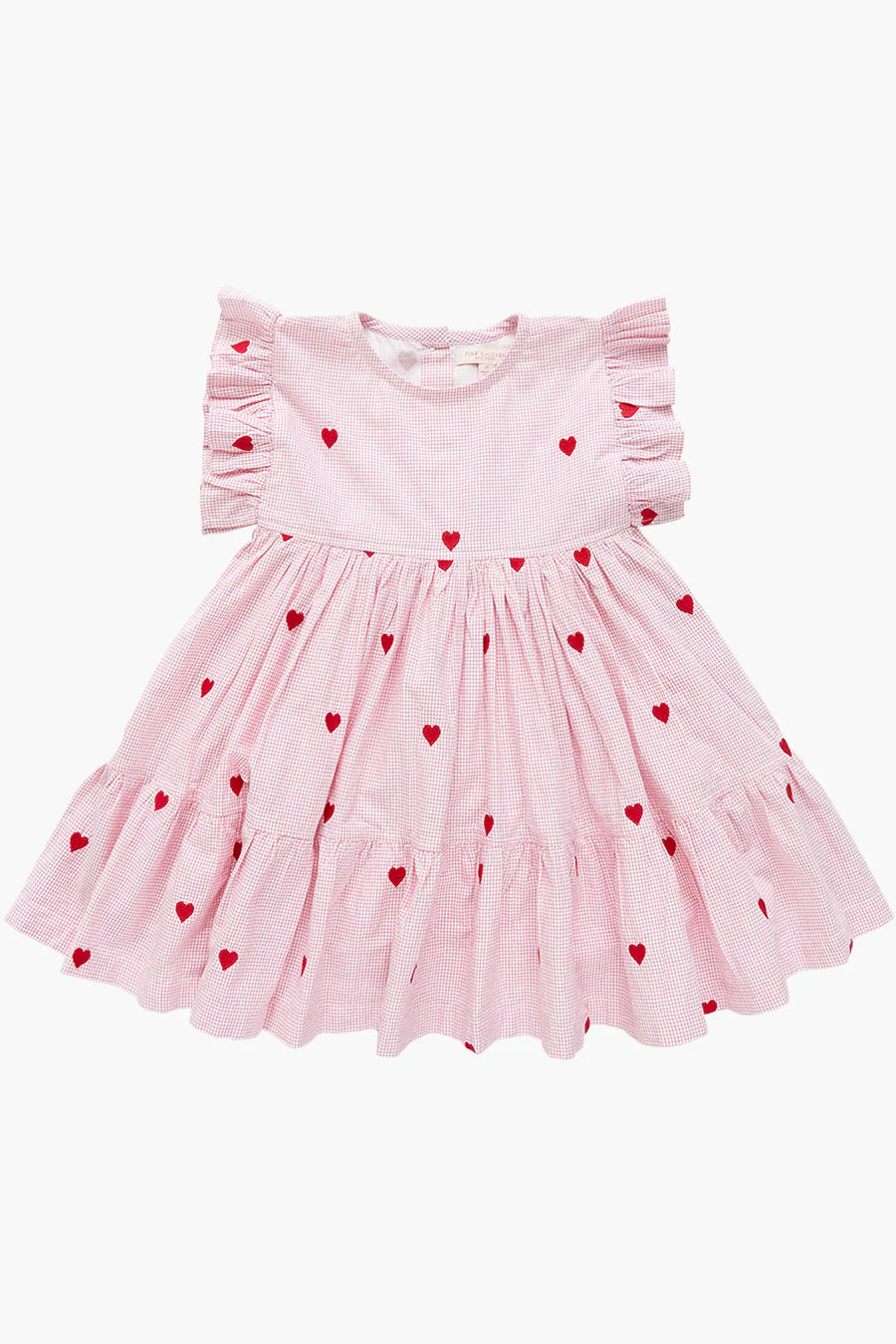 Pink Chicken Embroidered Heart Dress