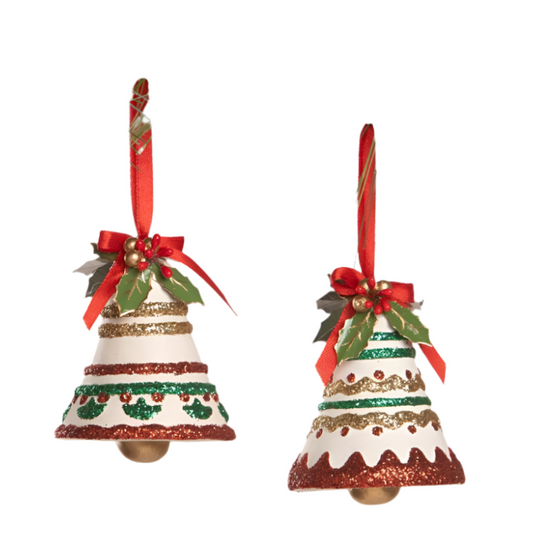 Kitschmas Fun Set/2 Bell Ornaments by Bethany Lowe Designs