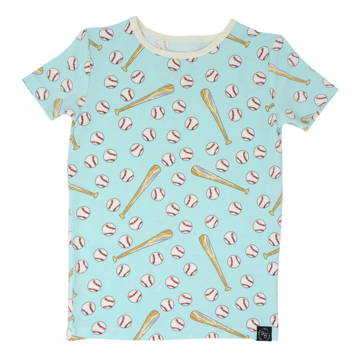 Little Slugger Baseball Aqua pajamas