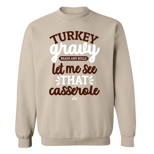 Turkey, Gravy, Beans & Roll Crewneck