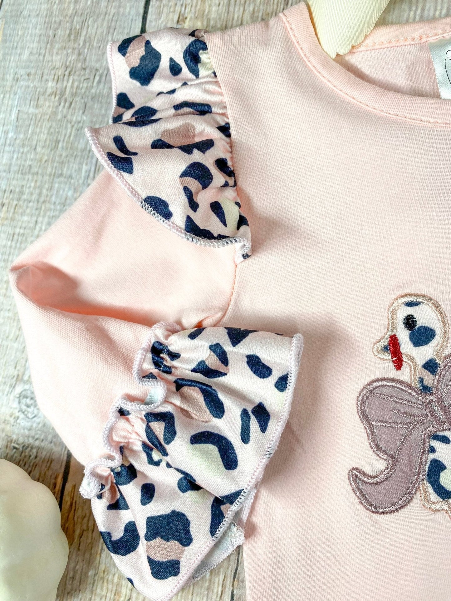 Light Pink Animal Print Turkey Infant Onesie