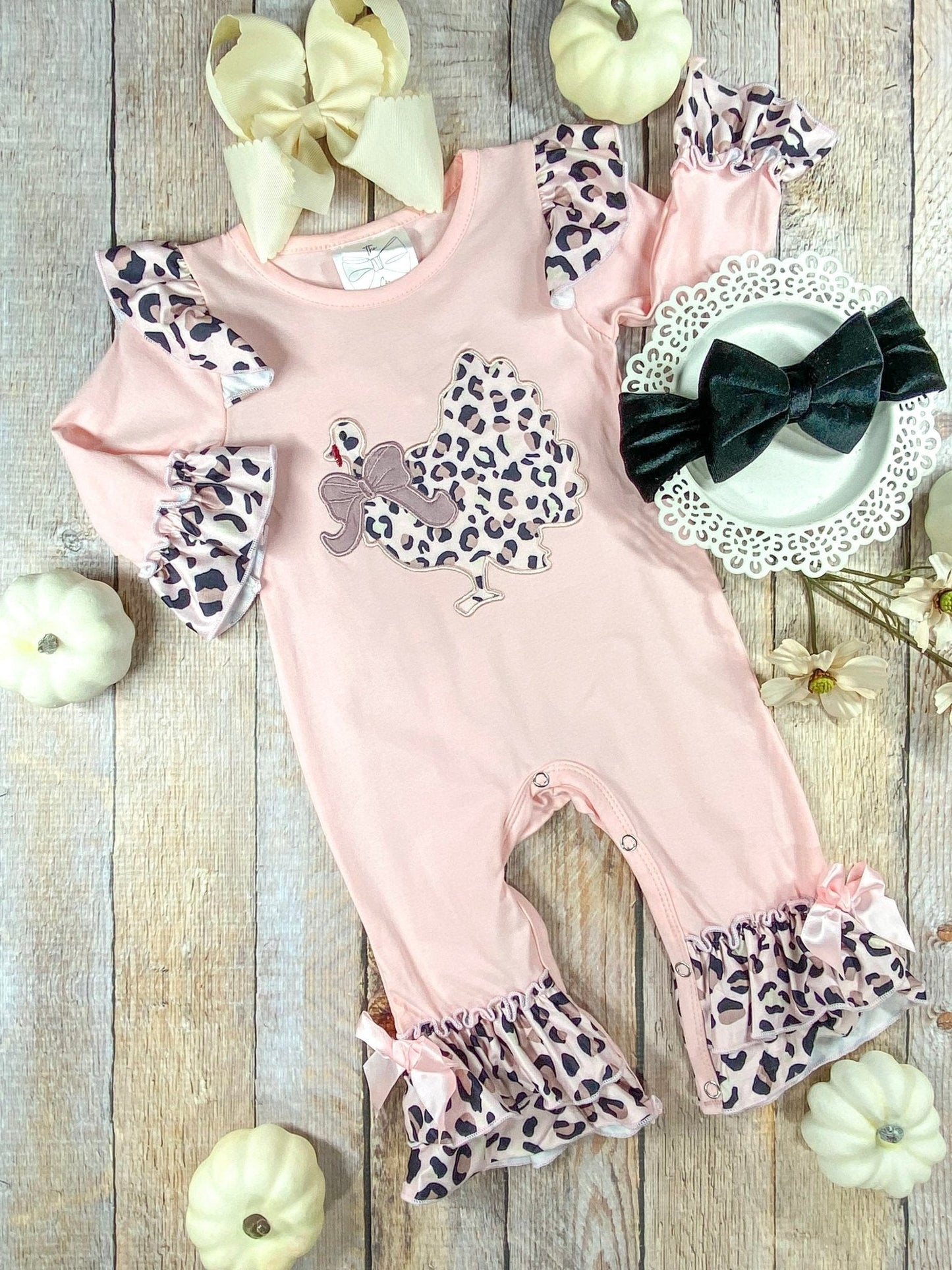 Light Pink Animal Print Turkey Infant Onesie