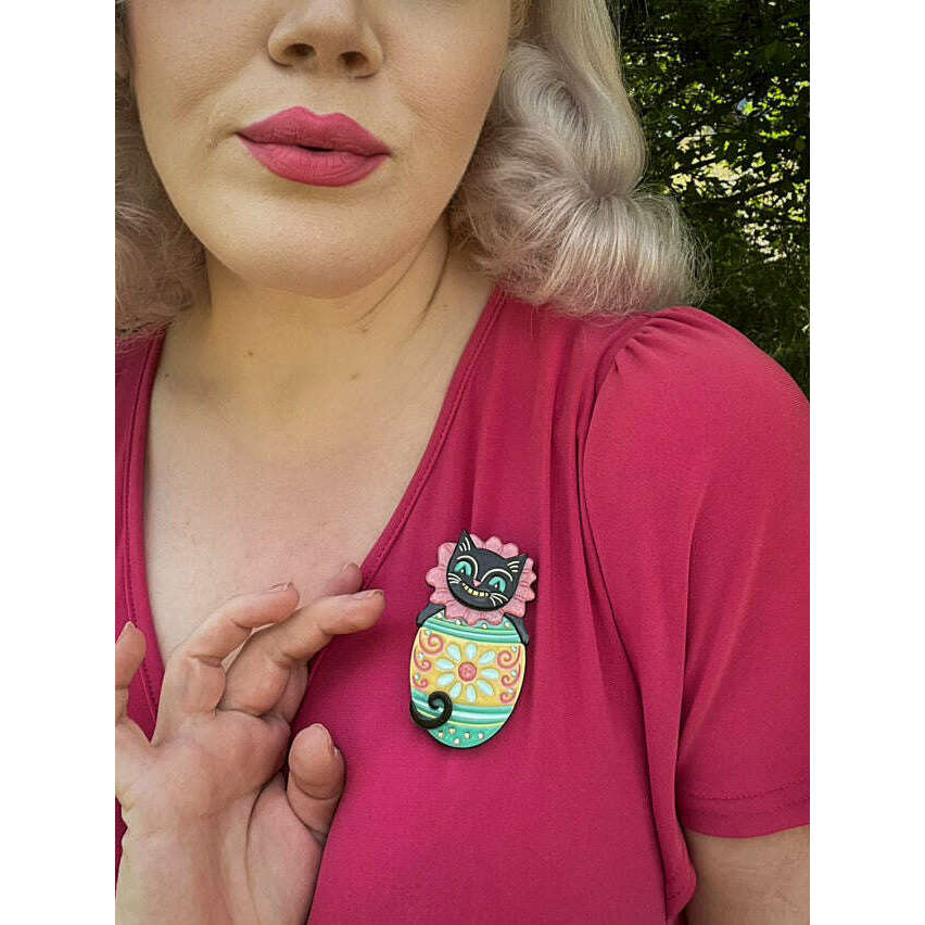 Eggcellent Black Cat Brooch Johanna Parker x Lipstick & Chrome