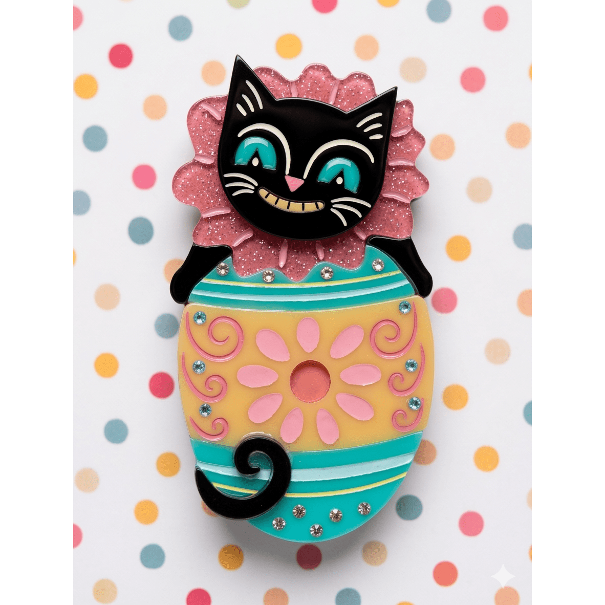 Eggcellent Black Cat Brooch Johanna Parker x Lipstick & Chrome