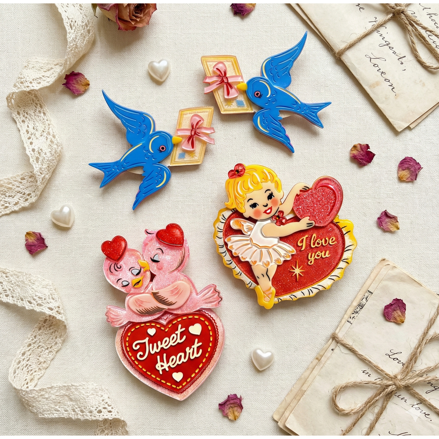 Tweet Heart Brooch by 50's Vintage Dame x Lipstick & Chrome
