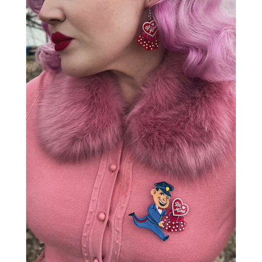 Valentine's Happy Mail Earrings by 50's Vintage Dame x Lipstick & Chrome