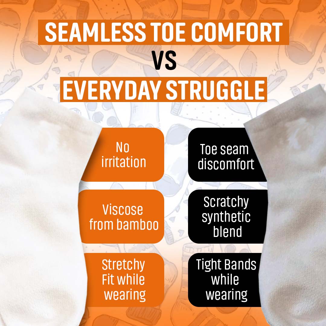ANKLE 5-Pack Seamless Toe Socks great with Sensory Sensitivities