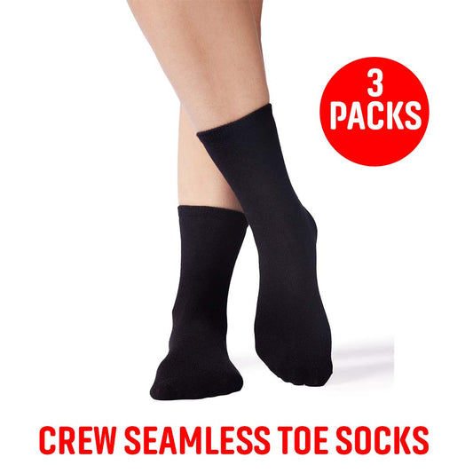 CREW 3- Pack Seamless Toe Socks great with Sensory Sensitivities