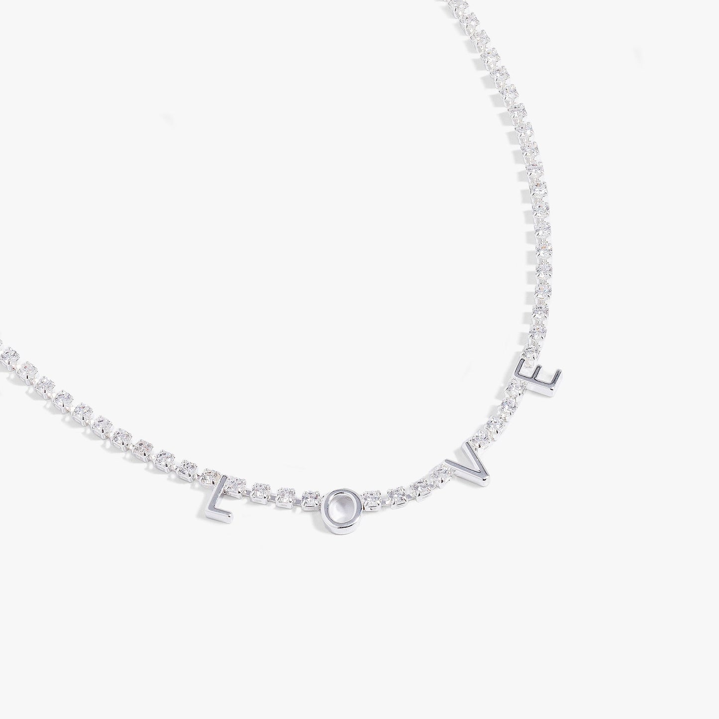"Love" Crystal Tennis Necklace