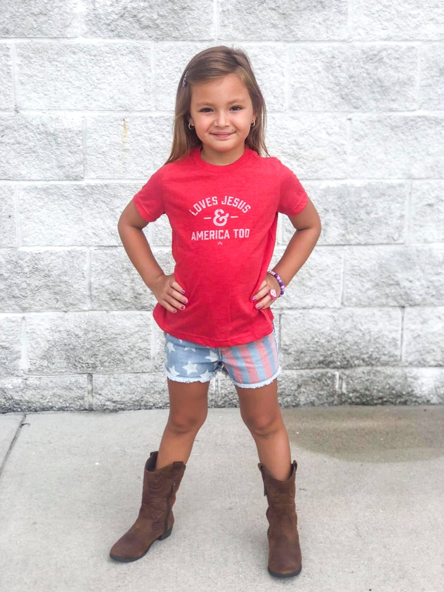 Loves Jesus & America Too Tee