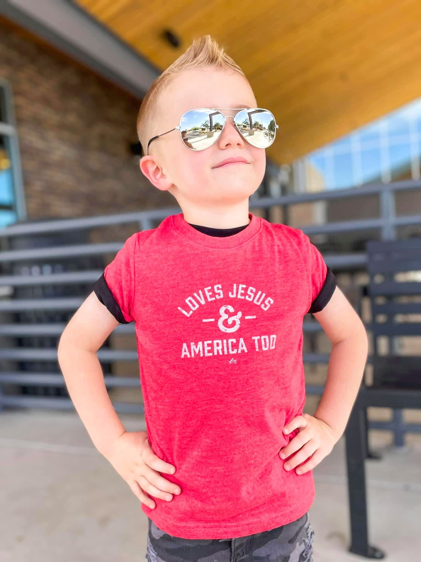 Loves Jesus & America Too Tee