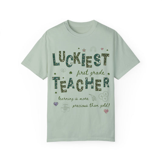 Luckiest First Grade Teacher Tee