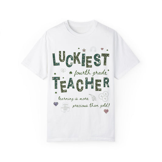 Luckiest Fourth Grade Teacher Tee Shirt