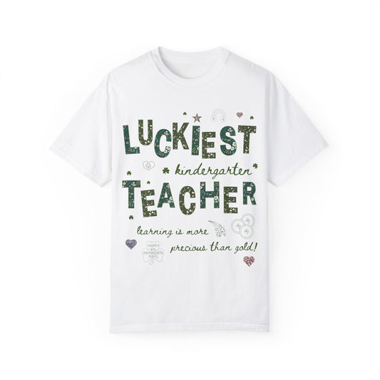Luckiest Kindergarten Teacher Tee Shirt