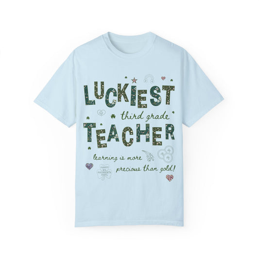 Luckiest Third Grade Teacher Tee Shirt
