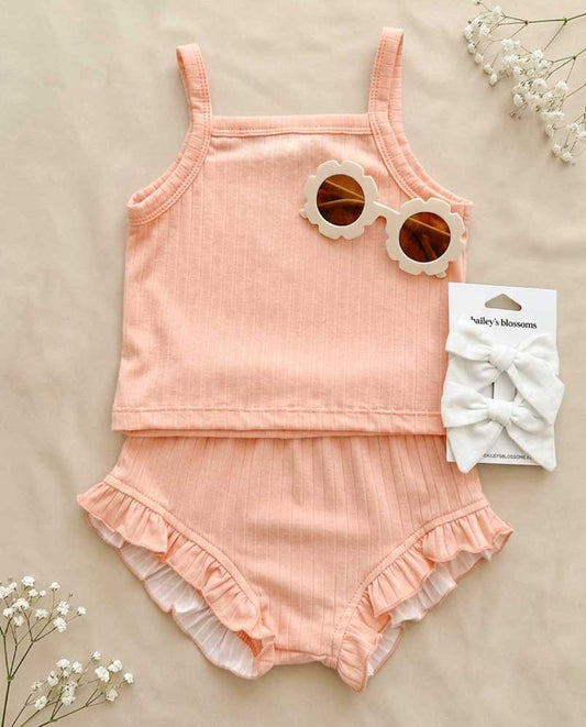 Luna Top & Bloomer Set - Apricot Sand