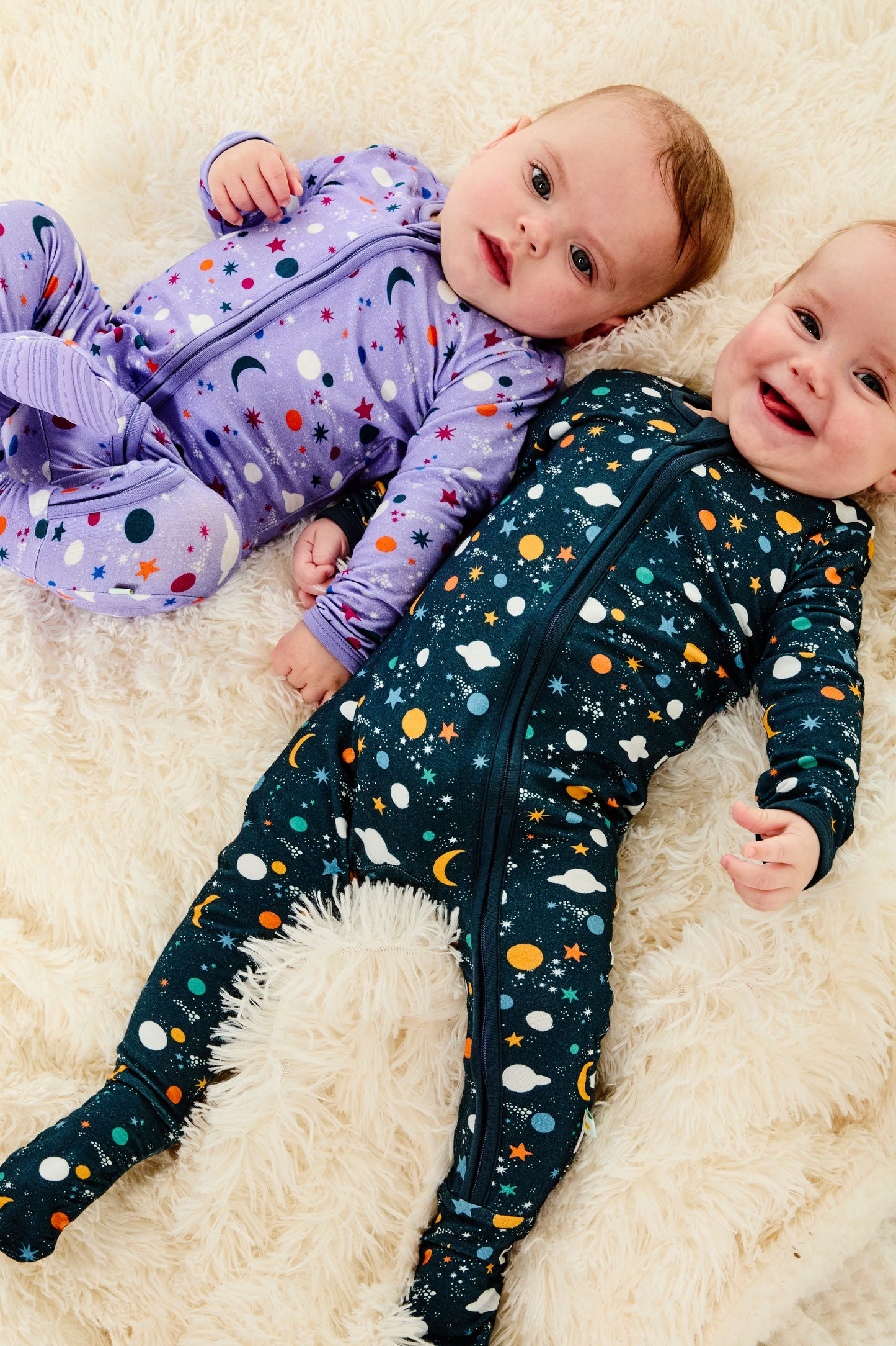 Soft & Stretchy Zipper Footie - Luna Lavender